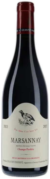 vue du vin Domaine Geantet-Pansiot Marsannay Champs Perdrix Rouge 2021