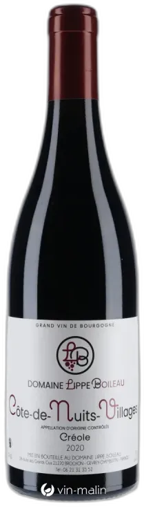 image du vin Domaine Lippe-Boileau Côtes de Nuits Villages "Créole" 2020