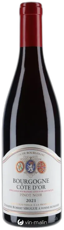 photo du vin Domaine Robert Sirugue Bourgogne Côte d’or Pinot Noir 2021