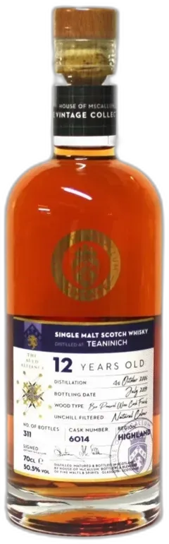 photo du vin Teaninich 12 Ans Single Malt Ecosse House of mc Callum Vintage