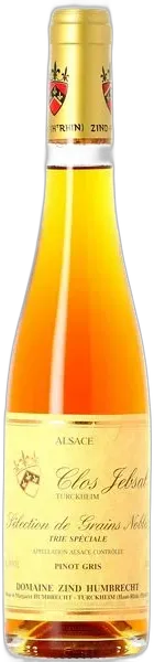 vue du vin Zind Humbrecht Pinot Gris Sélection de Grains Nobles Clos Jebsal Trie Spéciale 2009