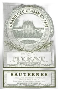 photo du vin Château de Myrat 2017