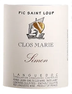 image du vin Simon 2018 Clos Marie