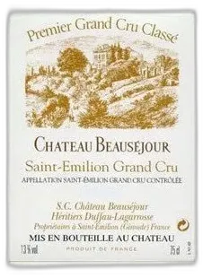 aperçu du vin Château Beauséjour Saint-Emilion Grand Cru