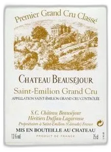 aperçu du vin Château Beauséjour Saint-Emilion Grand Cru