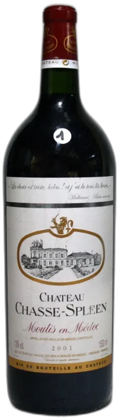 photo du vin Chasse Spleen 2001 Magnum) Etiquette Légèrement Tachée