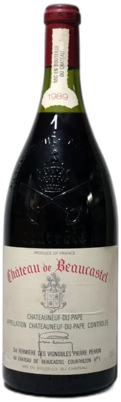 vue du vin Chateau de Beaucastel Chateauneuf du Pape 1989 Magnum