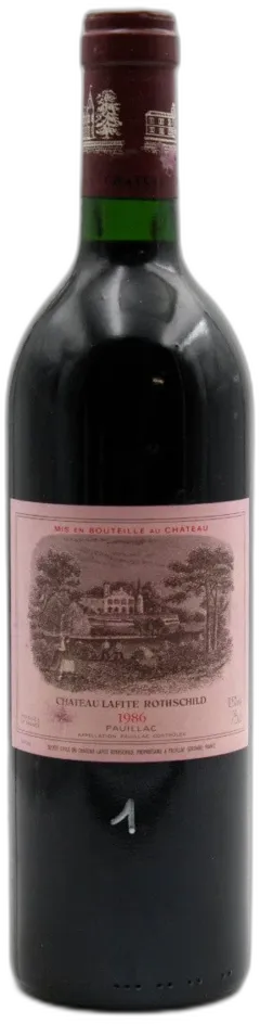 photo du vin Lafite Rothschild 1986 Etiquette Tachée