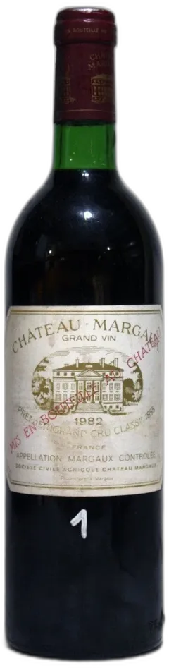 vue du vin Margaux Etiquette Légèrement Tachée