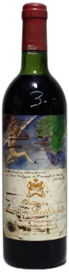 photo du vin Mouton Rothschild 1982 Etiquette Abimée