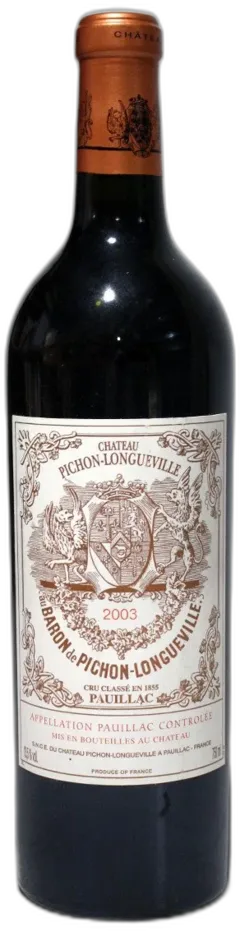 image du vin Pichon Longueville Baron 2003
