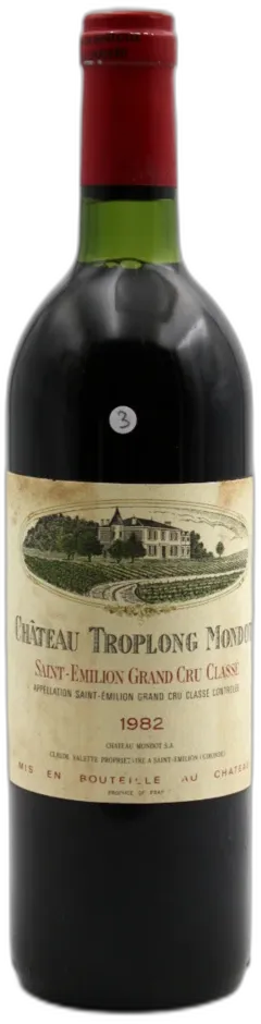 capture du vin Troplong Mondot 1982 Etiquette Très Légèrement Tachée