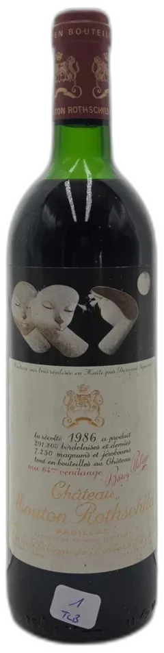 photo du vin Château Mouton Rothschild, en Bois, 1986