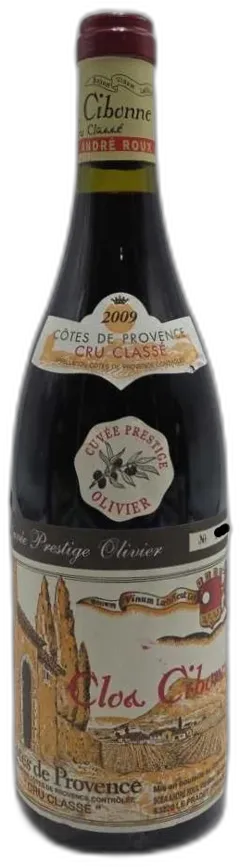 photo du vin Clos Cibonne Côtes de Provence Cuvée Prestige Olivier 2009