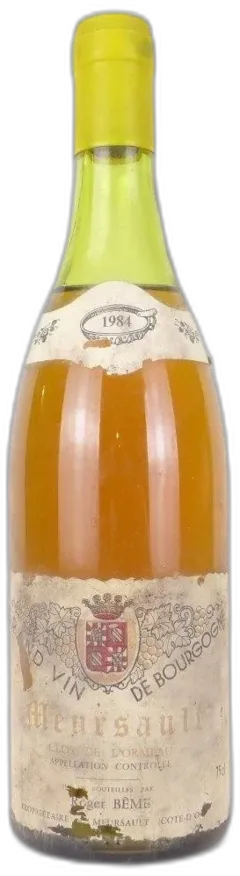 photo du vin 1984 Meursault Roger Bême Clos de l’Ormeau Blanc Bourgogne