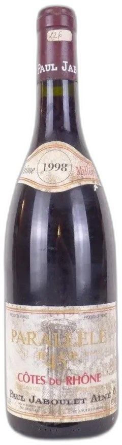 capture du vin 1998 Côtes du Rhône Paul Jaboulet Ainé Parallèle 45 Rouge Rhône