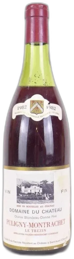 vue du vin 1982 Puligny-Montrachet Domaine du Château le Trezin Niveau Bas) Rouge Bourgogne