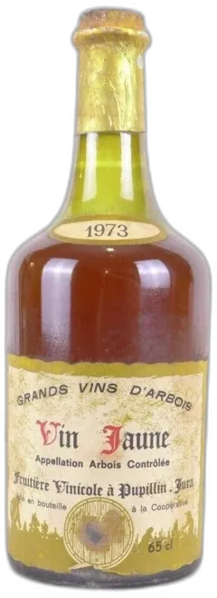 vue du vin 1973 Arbois Fruitière Vinicole à Pupillin Vin Jaune Blanc Jura