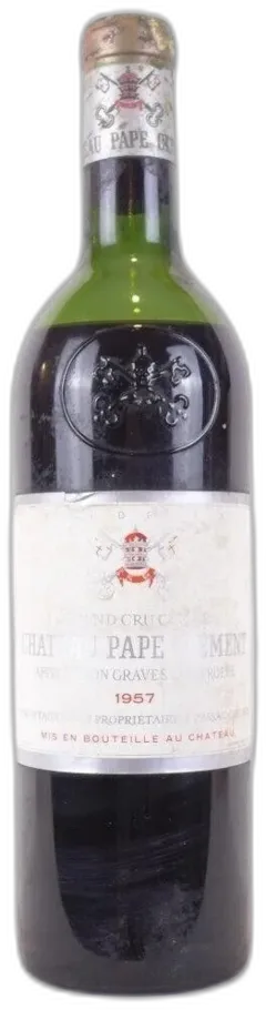 photos du vin 1957 Pessac-Léognan Château Pape Clément Grand Cru Classé Capsule Abîmée) Rouge Bordeaux