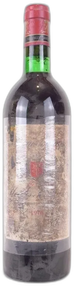 illustration du vin 1976 Moulis Château Poujeaux Étiquette Sale) Rouge Bordeaux
