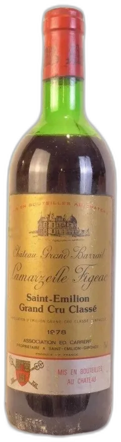 image du vin 1978 Saint-Émilion Château Grand Barrail Lamarzelle Figeac Grand Cru Classé b1 Rouge Bordeaux