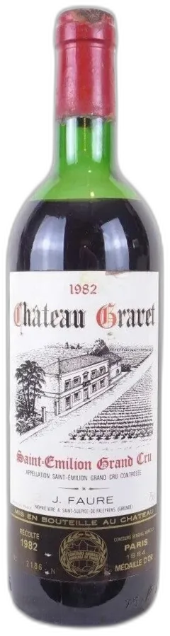image du vin 1982 Saint-Émilion Château Gravet Jean Faure Grand Cru Capsule Oxydée) Rouge Bordeaux