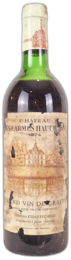 photo du vin 1974 Graves Château les Carmes Haut-Brion Étiquette Abîmée) Rouge Bordeaux