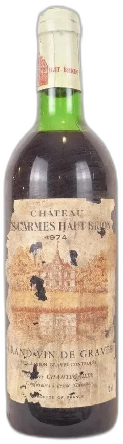 photo du vin 1974 Graves Château les Carmes Haut-Brion Étiquette Abîmée) Rouge Bordeaux