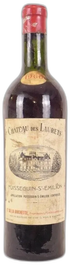photo du vin 1960 Puisseguin Saint-Émilion Château des Laurets b1 Rouge Bordeaux