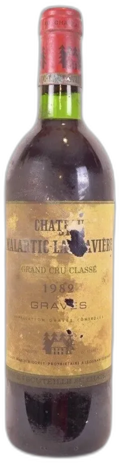 image du vin 1982 Pessac-Léognan Château Malartic-Lagravière Grand Cru Classé Étiquette Abîmée) Rouge Bordeaux