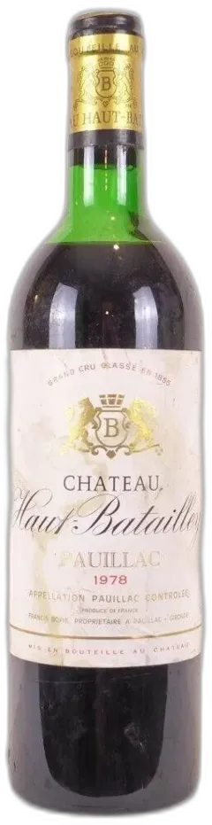 illustration du vin 1978 Pauillac Château Haut-Batailley Grand Cru Classé Rouge Bordeaux