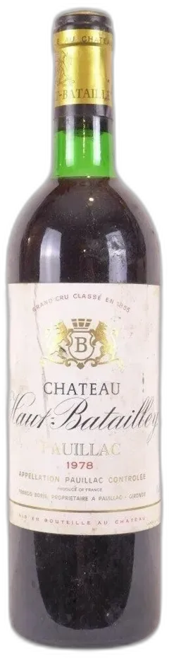 illustration du vin 1978 Pauillac Château Haut-Batailley Grand Cru Classé Rouge Bordeaux