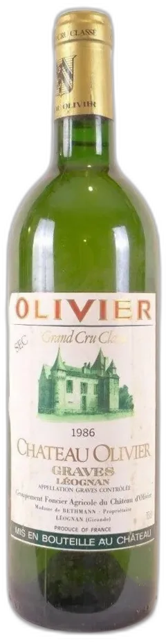 photo du vin 1986 Pessac-Léognan Château Olivier Grand Cru Classé Blanc Bordeaux