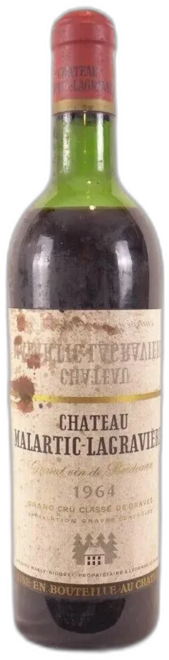image du vin 1964 Pessac-Léognan Château Malartic-Lagravière Grand Cru Classé Étiquette Tâchée) Rouge Bordeaux