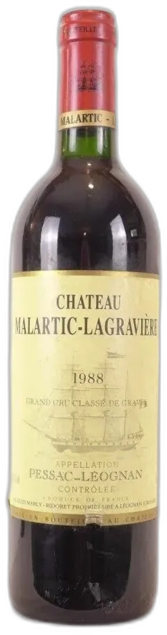 illustration du vin 1988 Pessac-Léognan Château Malartic-Lagravière Grand Cru Classé Rouge Bordeaux