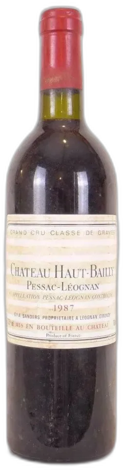 vue du vin 1987 Pessac-Léognan Château Haut-Bailly Grand Cru Classé Rouge Bordeaux