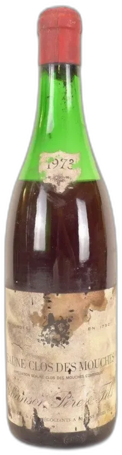 vue du vin 1973 Beaune Chanson Père et Fils Clos des Mouches Rouge Bourgogne