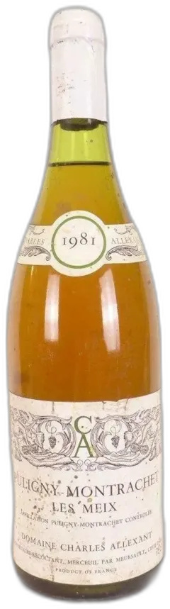 image du vin 1981 Puligny-Montrachet Charles Allexant les Meix Blanc Bourgogne