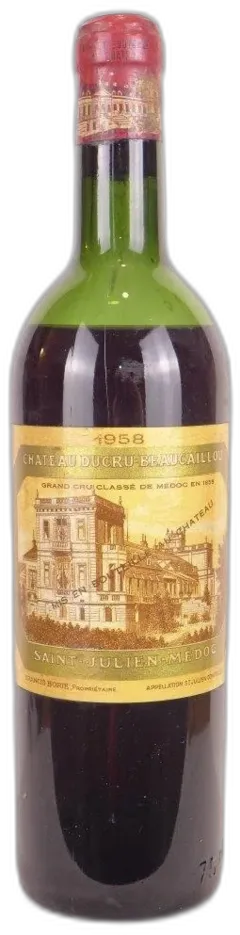 vue du vin 1958 Saint-Julien Château Ducru-Beaucaillou Grand Cru Classé Rouge Bordeaux