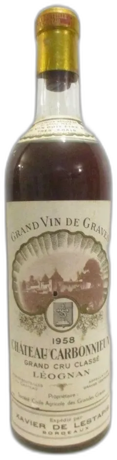 vue du vin 1958 Pessac-Léognan Château Carbonnieux Grand Cru Classé Blanc Bordeaux
