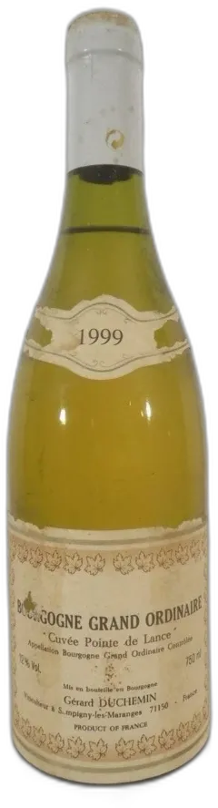 photos du vin 1999 Grand Ordinaire Duchemin Blanc Bourgogne France