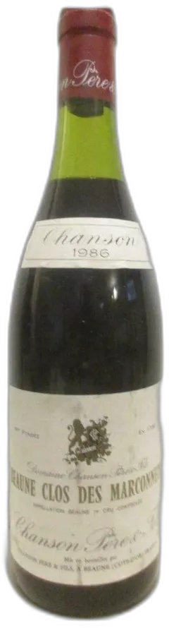photos du vin 1986 Beaune Chanson Premier Cru Clos des Marconnets Rouge Bourgogne