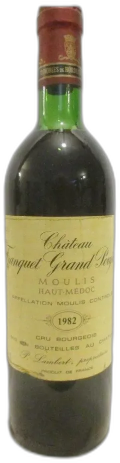 photo du vin 1982 Moulis Château Franquet Grand Poujeaux Cru Bourgeois Rouge Bordeaux
