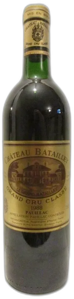 illustration du vin 1988 Pauillac Château Batailley Grand Cru Classé Rouge Bordeaux