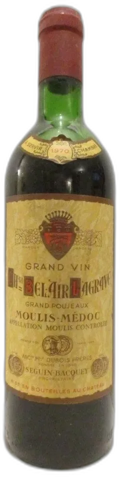 photo du vin 1970 Moulis Château Bel-Air Lagrave Grand Poujeaux Rouge Bordeaux