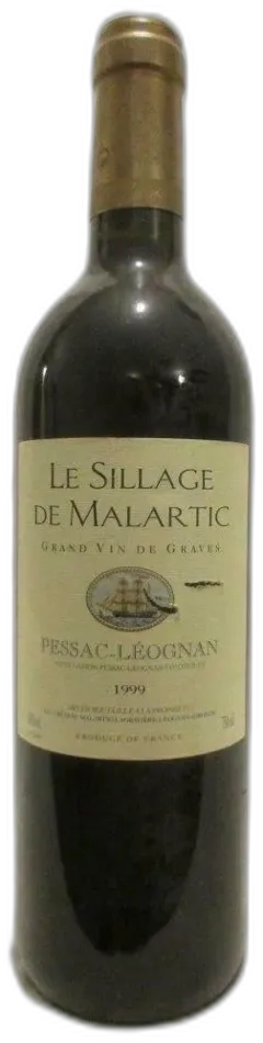 image du vin 1999 Pessac-Léognan le Sillage de Malartic Rouge Bordeaux