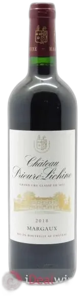 image du vin Château Prieuré Lichine 4ème Grand Cru Classé 2018
