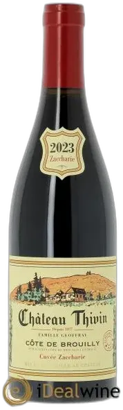photo du vin Côte de Brouilly Cuvée Zaccharie Château Thivin