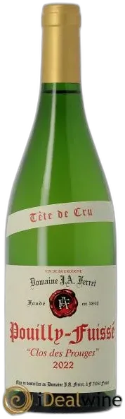 image du vin Pouilly-Fuissé Tête de Cru Clos des Prouges J.a Ferret 2022