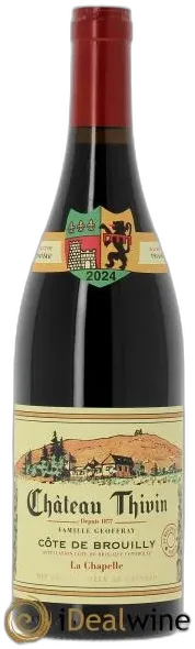 vue du vin Côte de Brouilly Cuvée la Chapelle Château Thivin